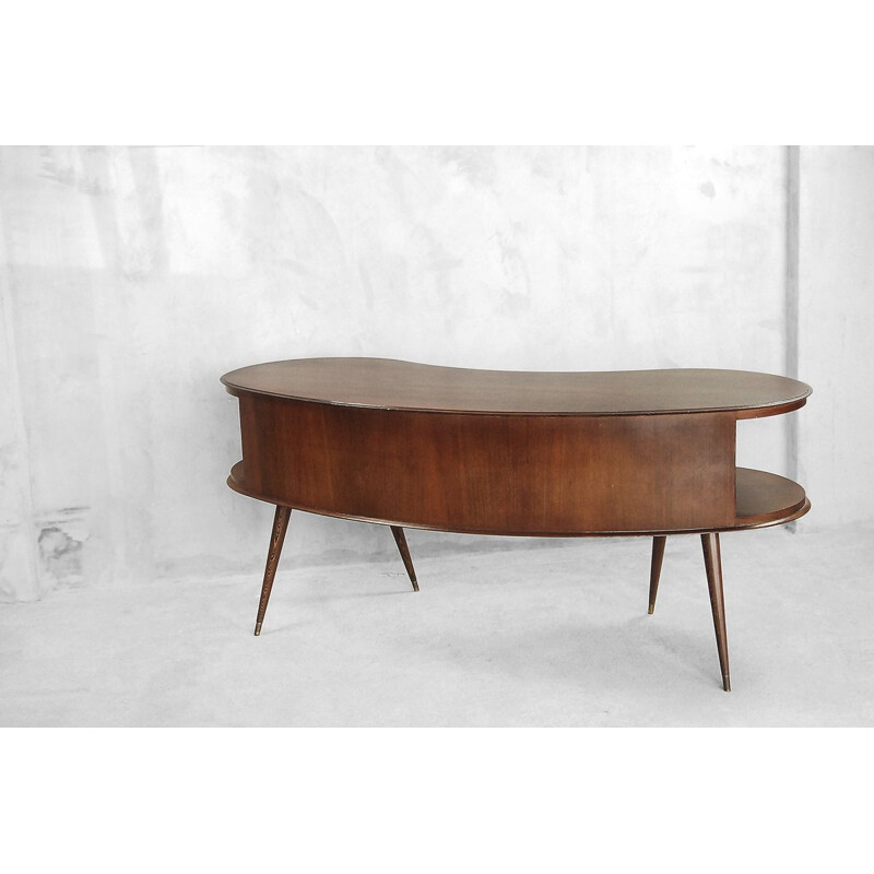 Vintage Wenge Boomerang Desk 1960s