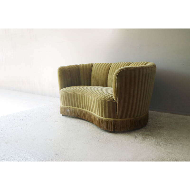 Vintage velvet 2 seaters sofa 1950