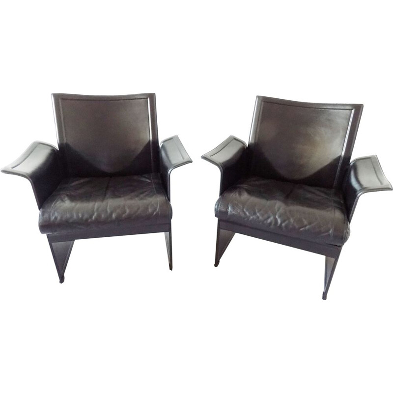 Vintage set of 2 armchairs by Matteo Grassi Korium 1970s