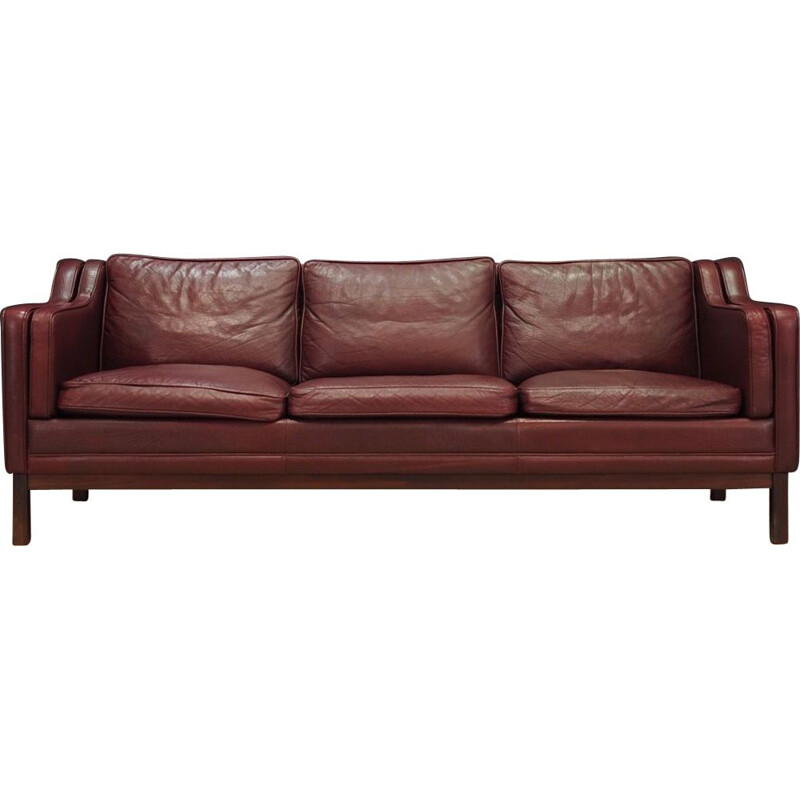 Vintage 3 seater sofa in leather,Denmark,1970