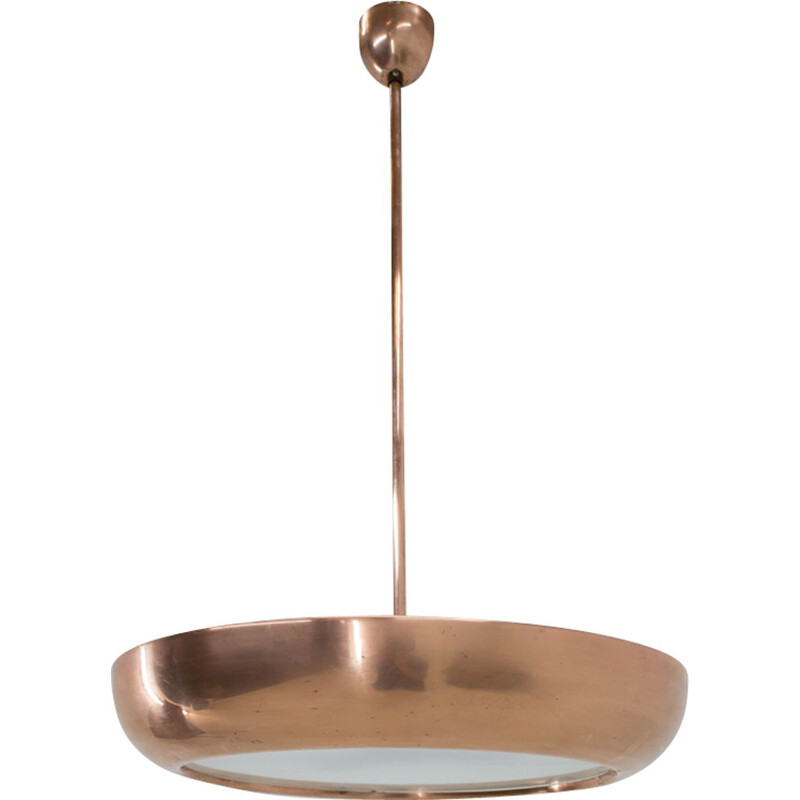 Vintage hanging lamp in brass UFO by Josef Hurka for Napako