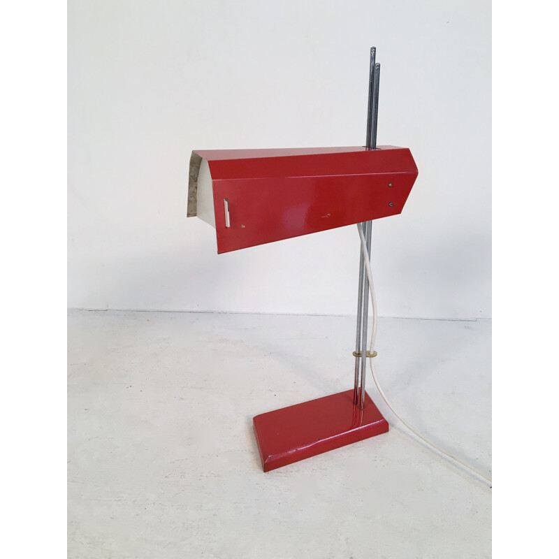 Vintage red desk lamp by Josef Hurka for Lidokov