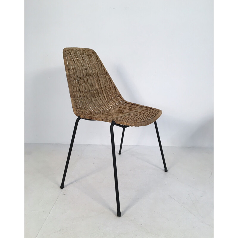 Pair of vintage wicker chairs by Campo and Graffi