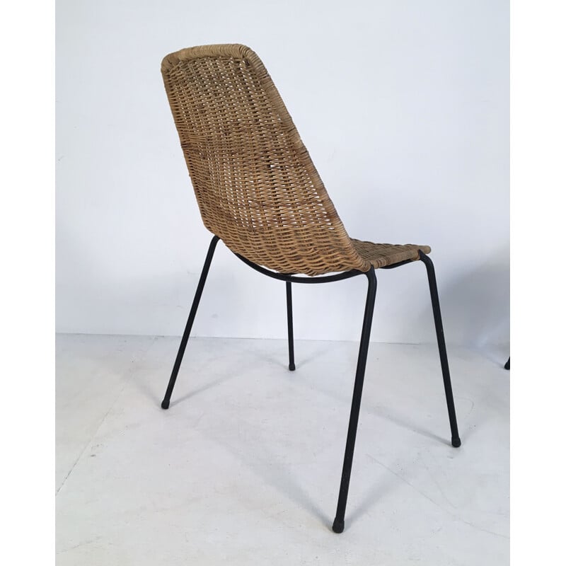 Paar vintage rieten stoelen van Campo en Graffi