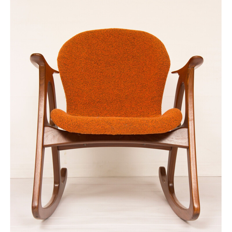 Chaise à bascule vintage par Aage Christiansen pour Erhardsen Andersen