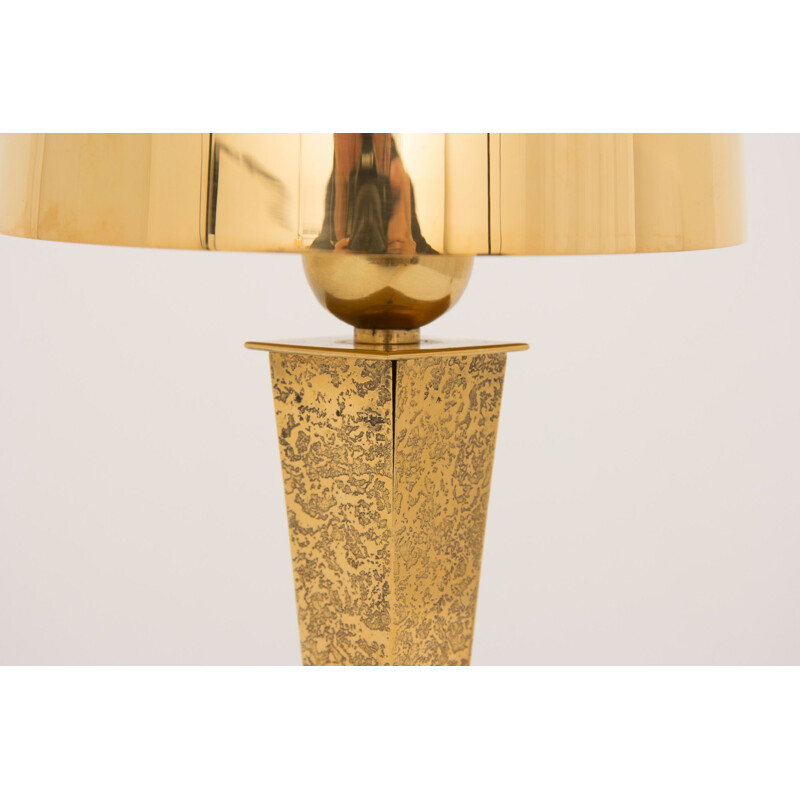 Coppia di lampade da tavolo vintage in bronzo dorato di Genet et Michon, Francia 1930