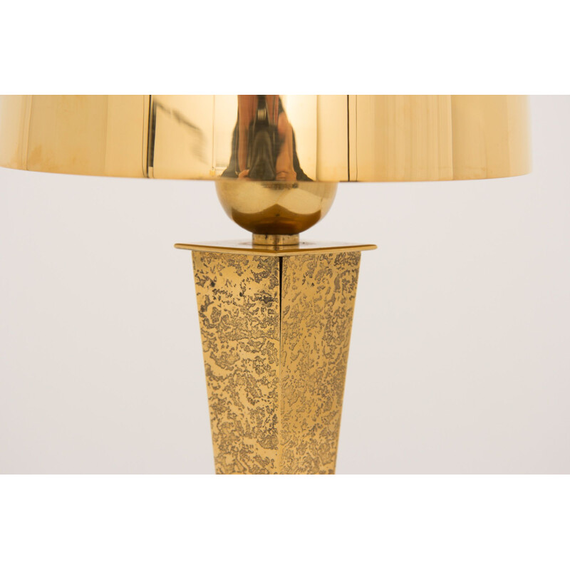 Pair of vintage gilt bronze table lamps by Genet and Michon, France 1930