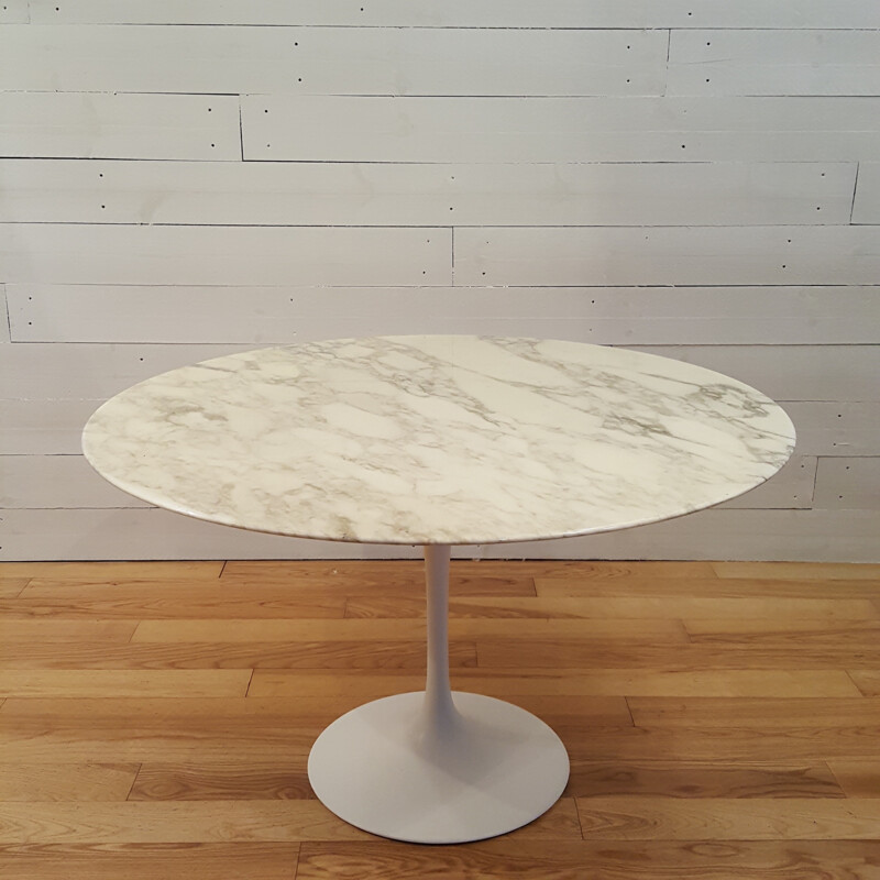 Knoll round dining table in marble and metal, Eero SAARINEN - 1970s