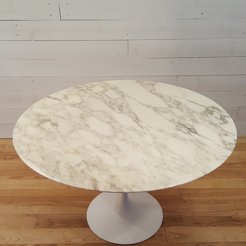 Knoll round dining table in marble and metal, Eero SAARINEN - 1970s