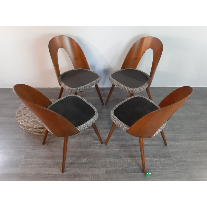 Set de 4 chaises à repas vintage par Antonin Suman pour MIER,Tchécoslovaquie,1960