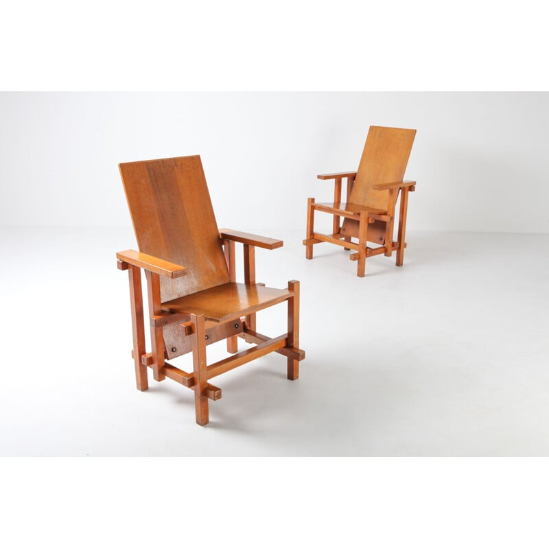 2 vintage modernist armchairs by Gerrit Rietveld,1918