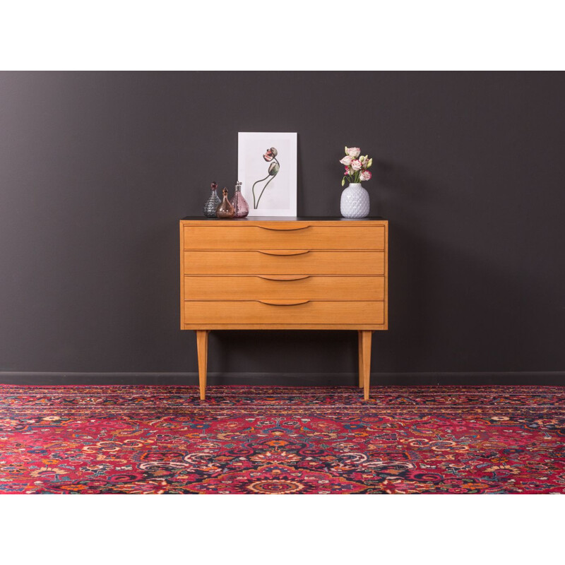 Vintage walnut chest of drawers 1950s