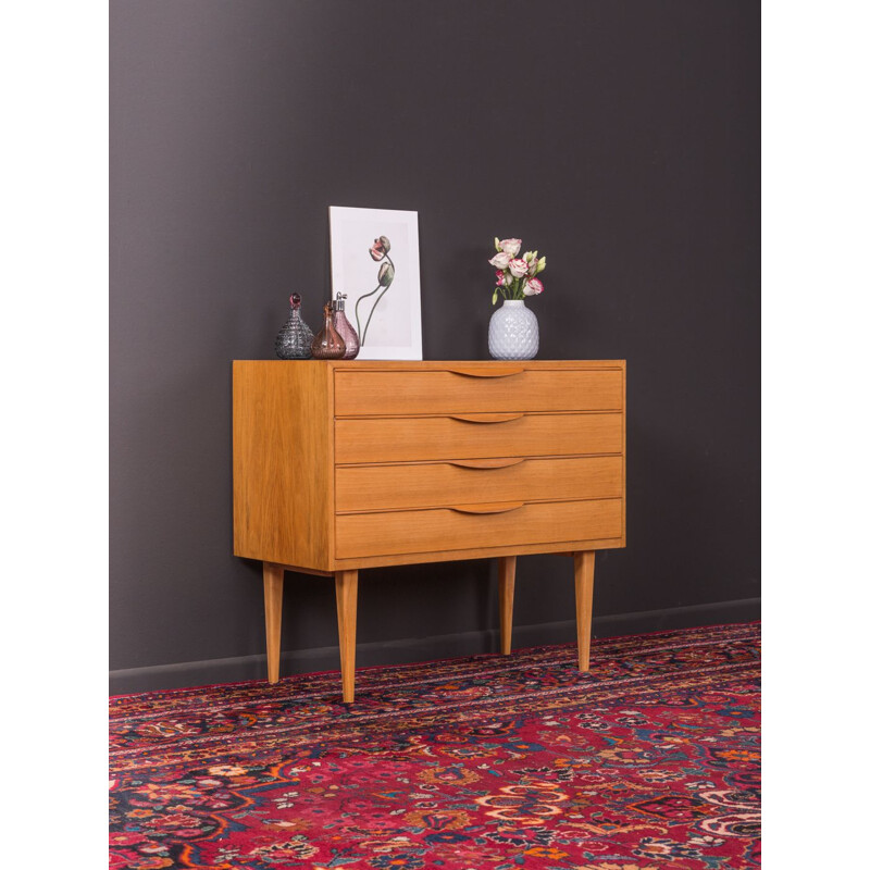 Vintage walnut chest of drawers 1950s