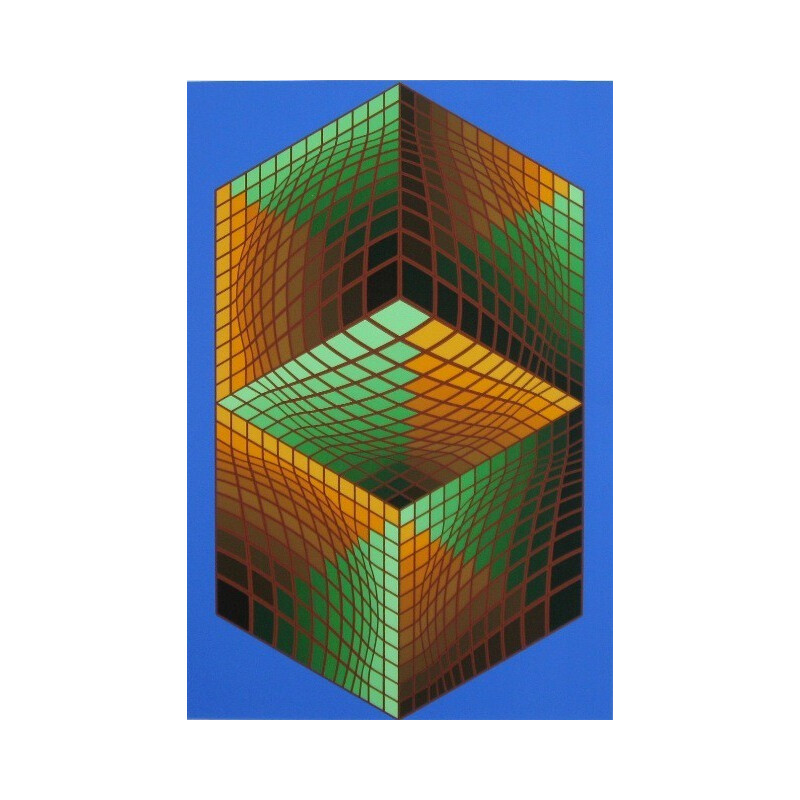 Vintage geniune serigraphy, Victor VASARELY - 1940s