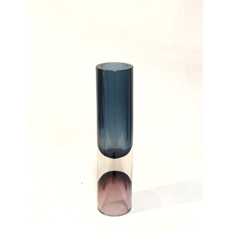 Vase vintage en verre bicolore par Tapio Wirkkala 1960s