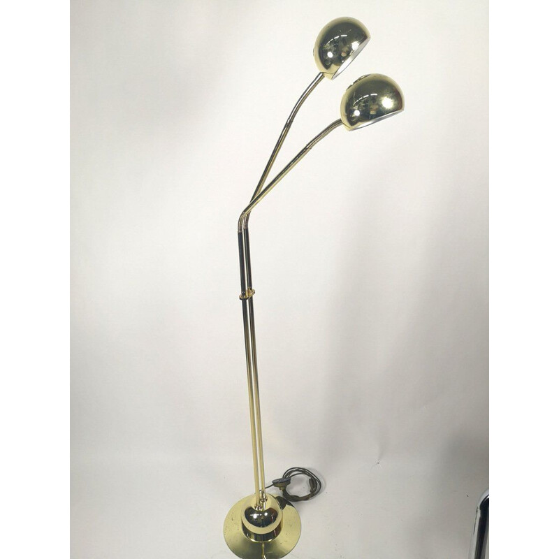 Vintage floor lamp in brass-plated 1970s