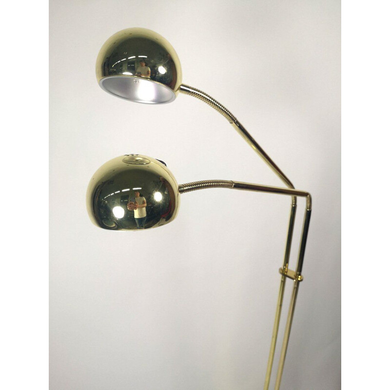 Vintage floor lamp in brass-plated 1970s