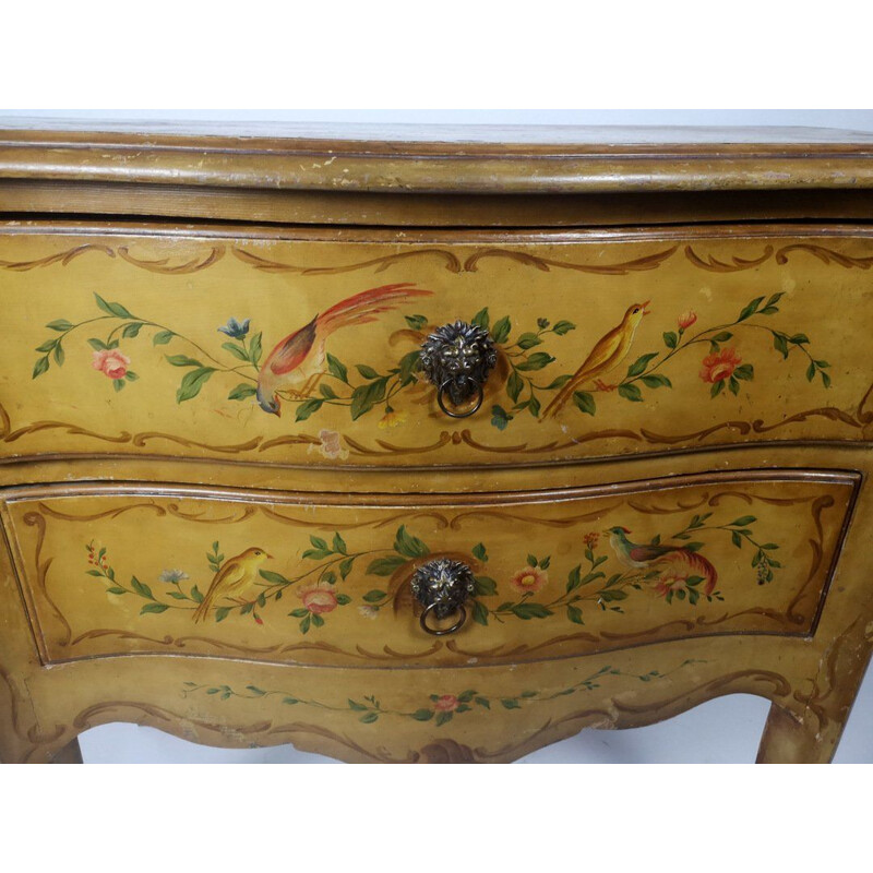 Vintage small chest of drawers hand-painted 1930s