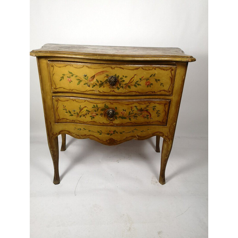 Vintage small chest of drawers hand-painted 1930s