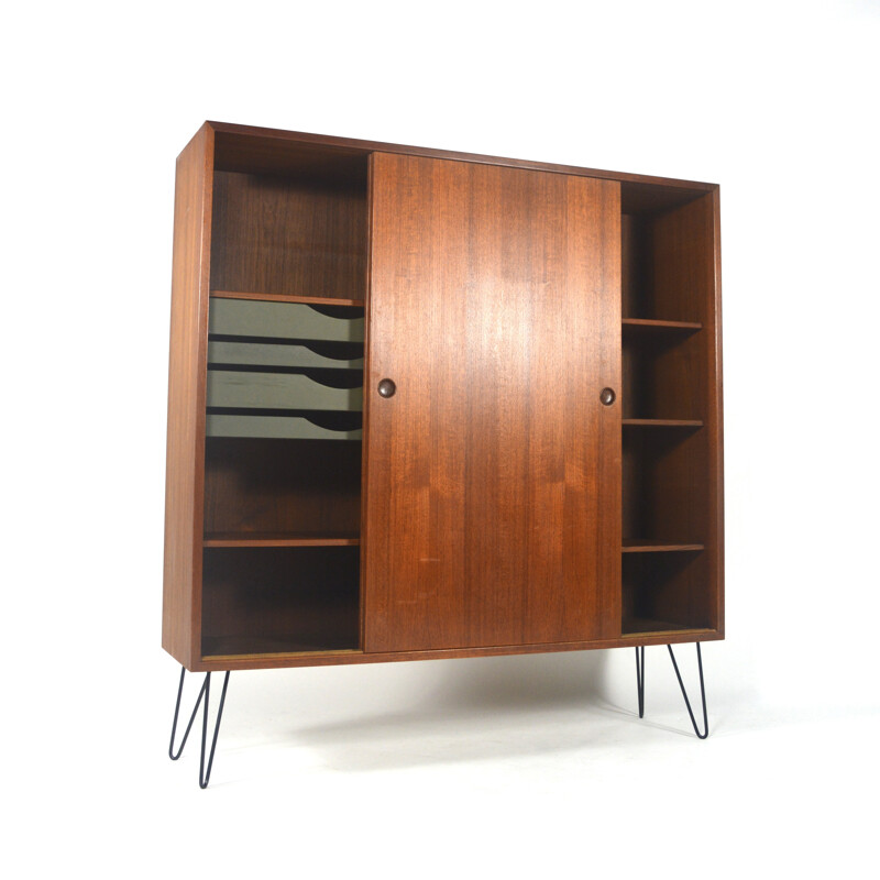 Ab Karl Andersson teak and metal highboard, Borge MOGENSEN - 1950s