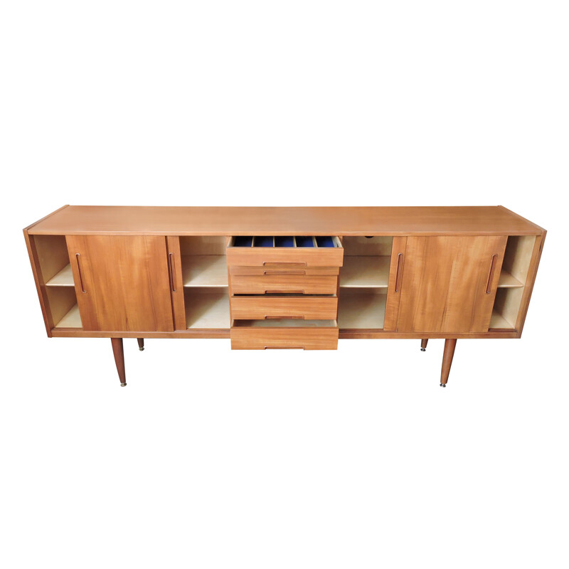 Vintage long sideboard in teak by Nils Jonsson for Hugo Troeds