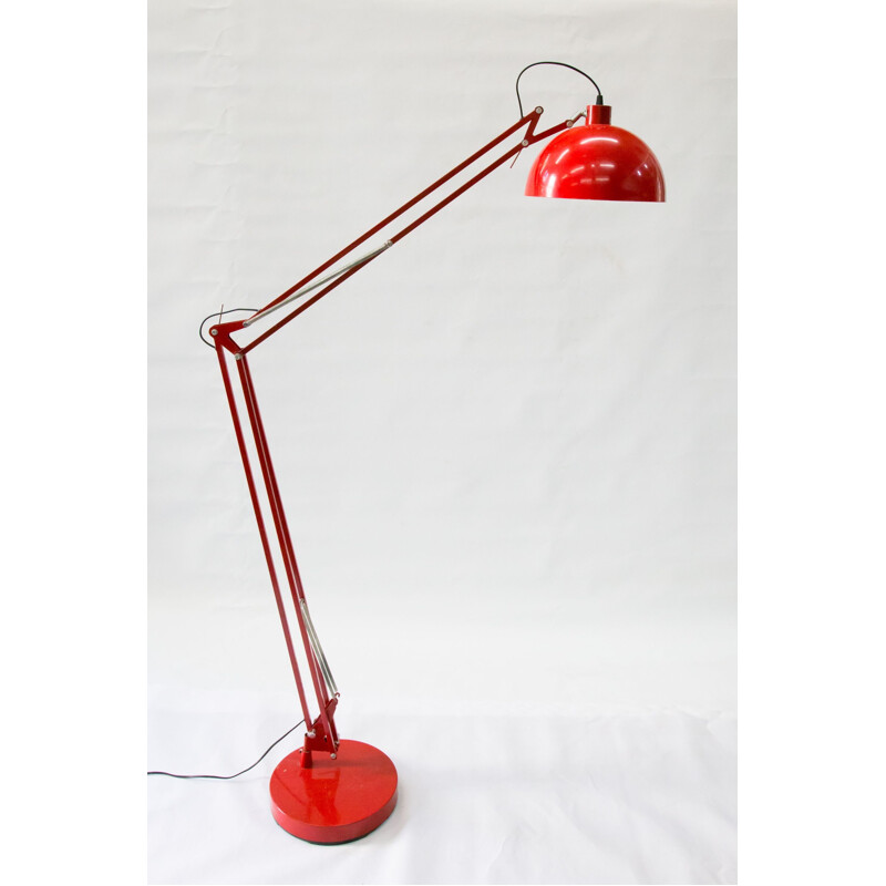 Lampadaire rouge vintage en fer