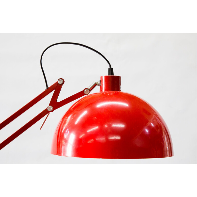 Vintage red floor lamp in iron