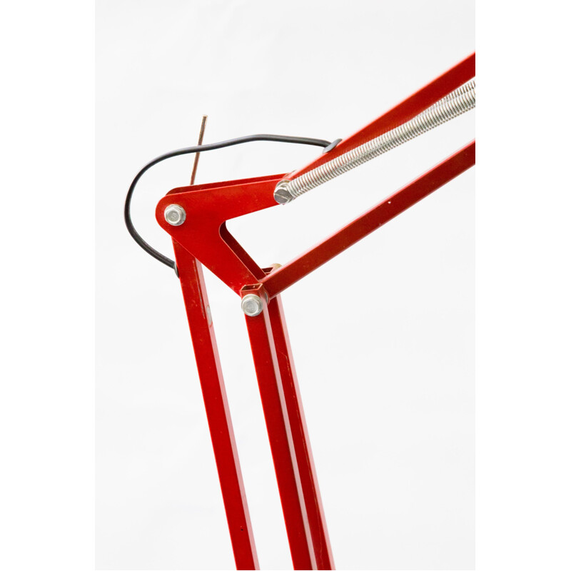 Vintage red floor lamp in iron