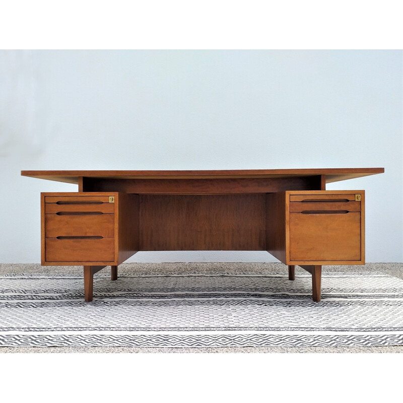 Grand bureau vintage en palissandre 1960