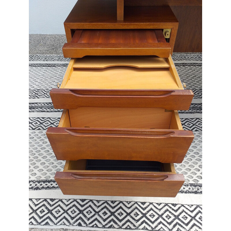 Large vintage rosewood desk 1960