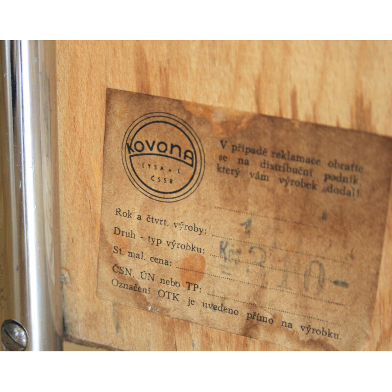 Table de chevet vintage pour Kovona en bois et acier 1960