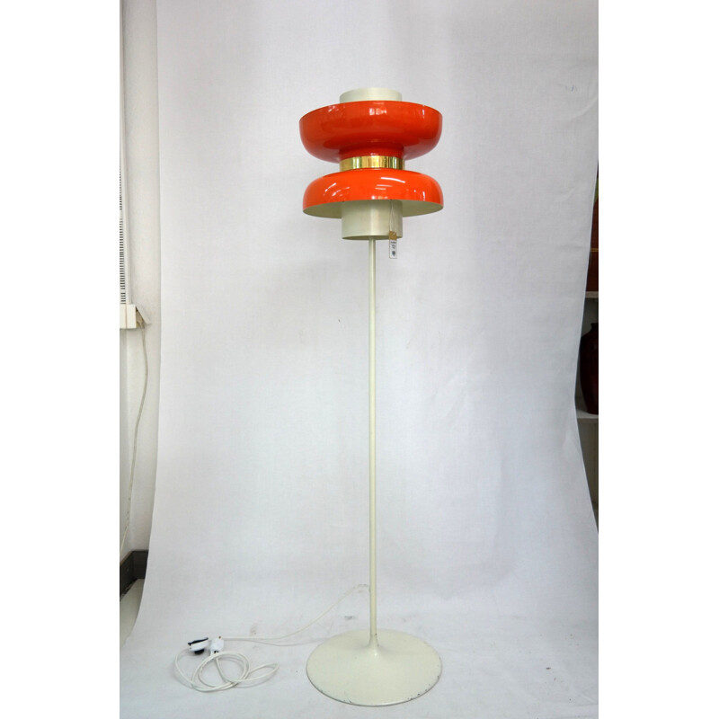 Lampadaire vintage orange des années 1960