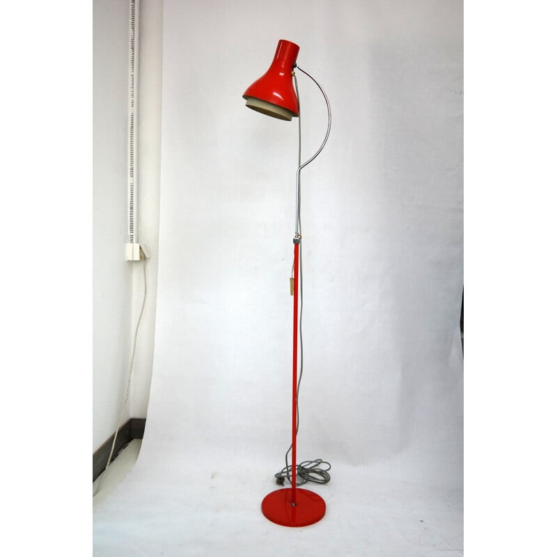 Vintage floor lamp red by Josef Hurka, 1970s