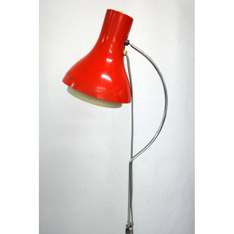 Lampadaire vintage rouge par Josef Hurka, années 1970