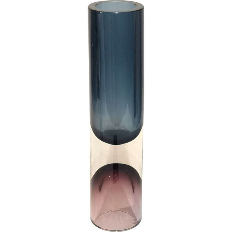 Vase vintage en verre bicolore par Tapio Wirkkala 1960s