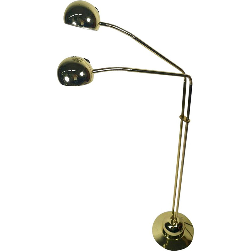 Vintage floor lamp in brass-plated 1970s