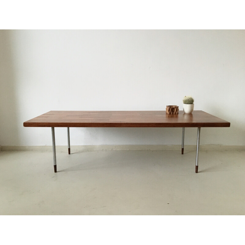 Vintage teak and metal coffee table for Fristho, Netherlands 1960