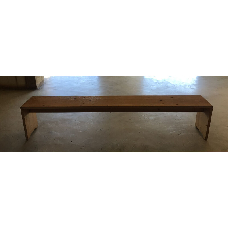 Vintage bench by Charlotte Perriand for Les Arcs,1969
