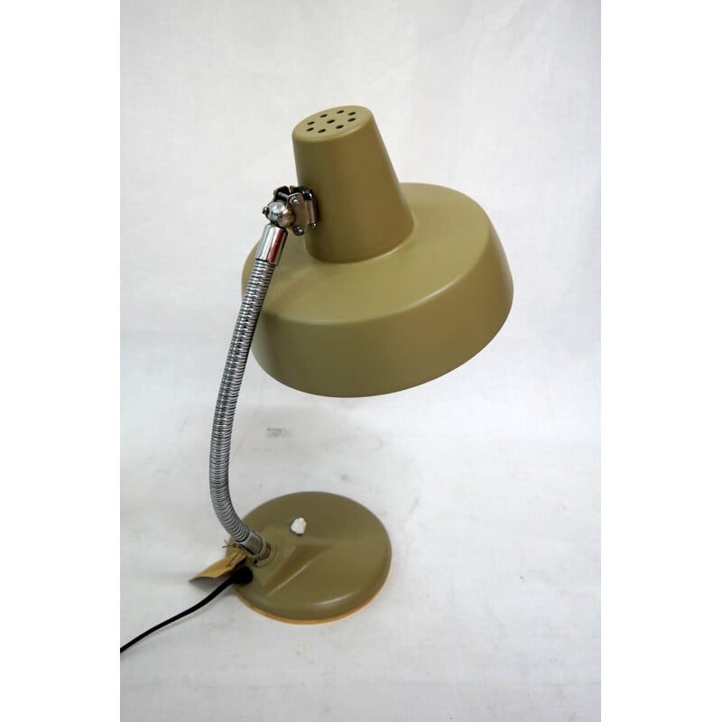 Vintage table lamp in green aluminium 1950s