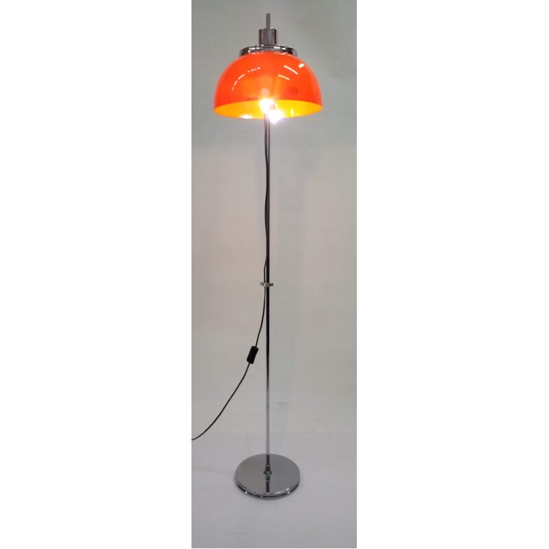 Vintage floor lamp for Meblo in orange plastic 1960s