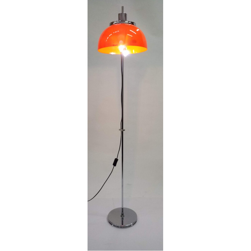 Vintage floor lamp for Meblo in orange plastic 1960s