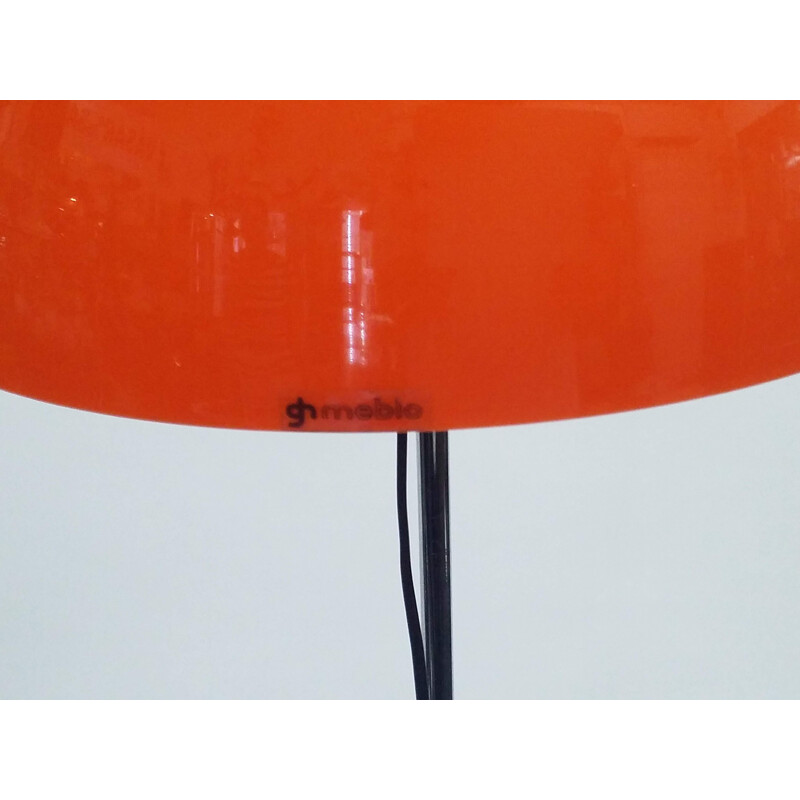 Lampadaire vintage pour Meblo en plastique orange 1960