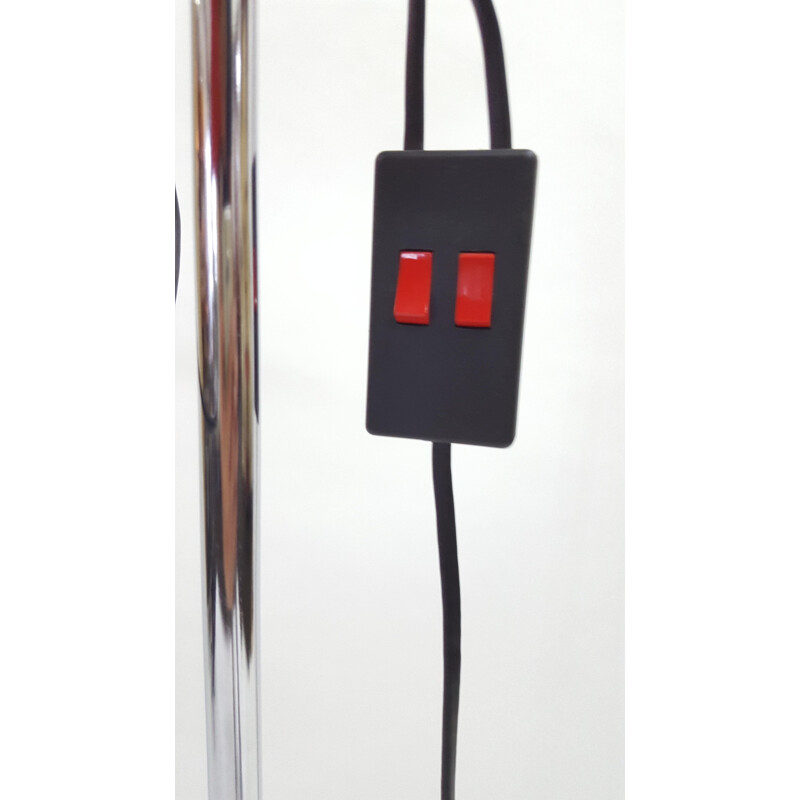 Vintage floor lamp in red plastic and steel 1970s