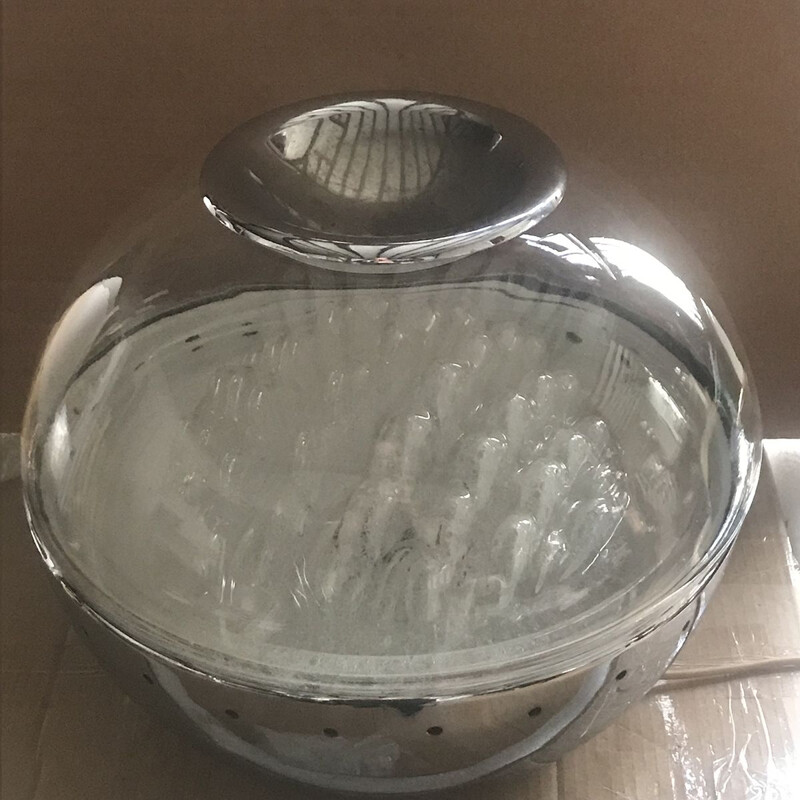 Lampe de table vintage en verre de Murano avec scultpure pour Mazzega 1975