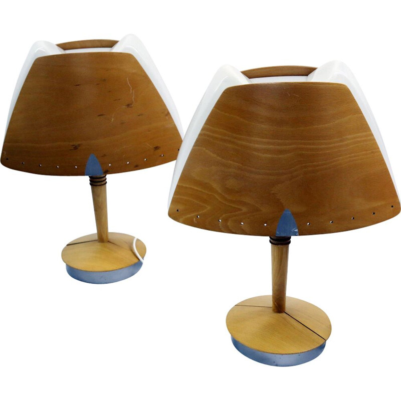 Pair of vintage French table lamps for Lucid Lamps, 1970