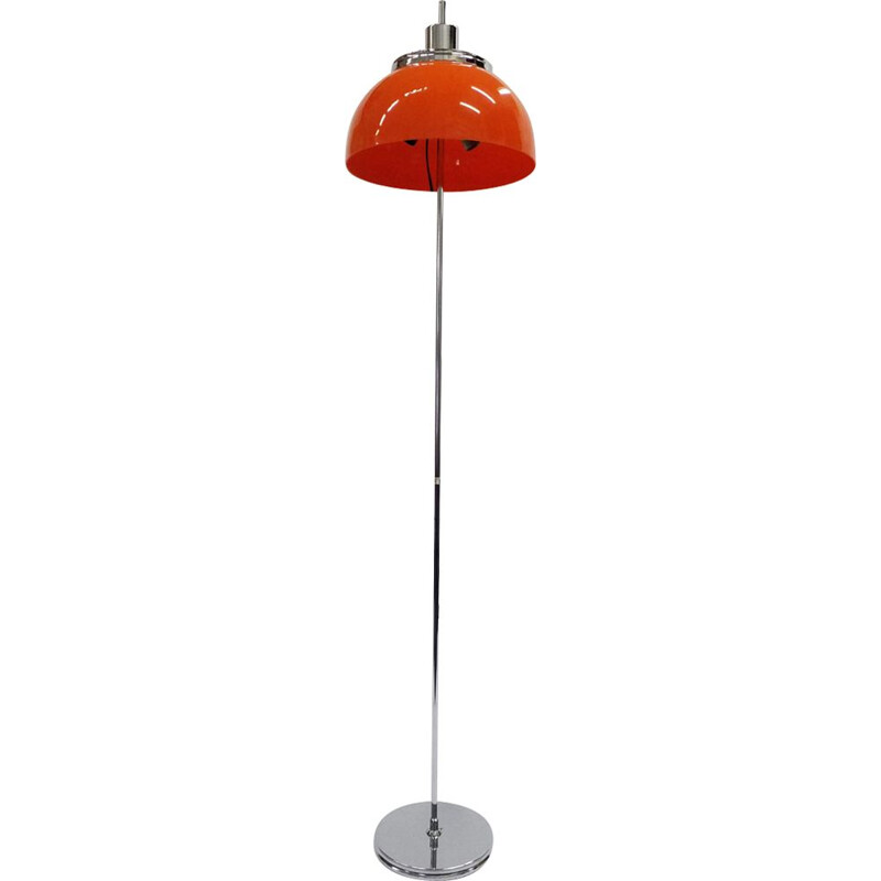 Vintage floor lamp for Meblo in orange plastic 1960s