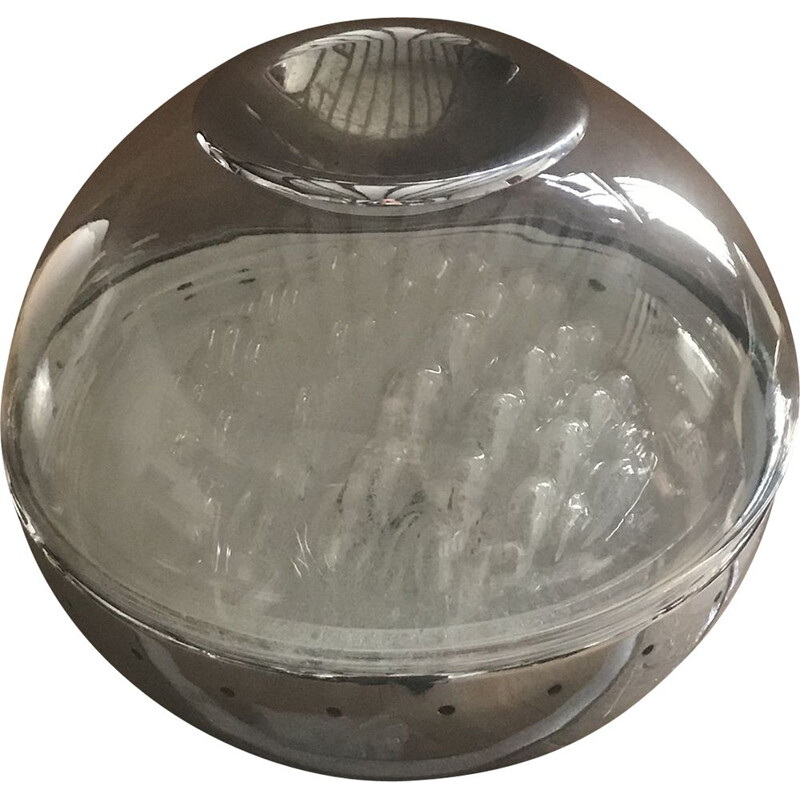 Lampe de table vintage en verre de Murano avec scultpure pour Mazzega 1975