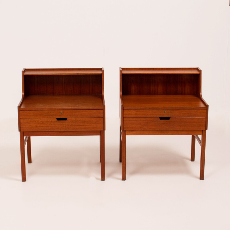 Pair of teak bedside tables by Engström & Myrstrand