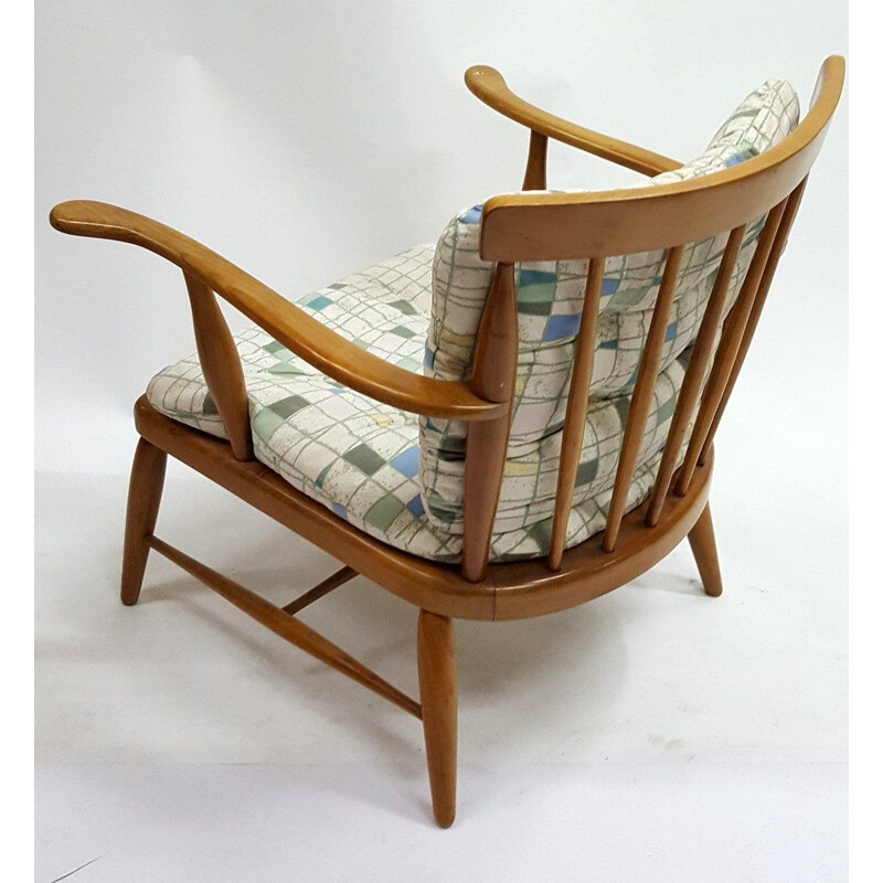 Suite aus 3 beigefarbenen Vintage-Sesseln von Anna Làlja Praun aus Holz 1960