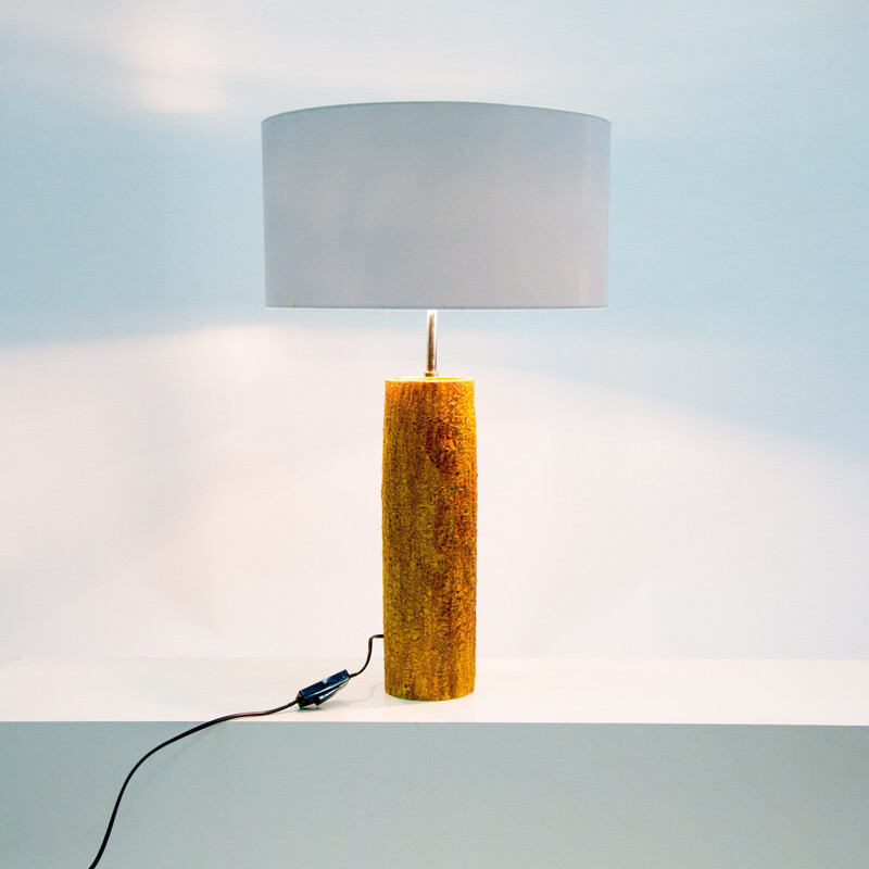 Vintage table lamp in orange ceramic 1970s